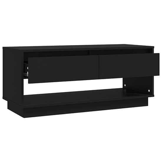 Perdy Wooden TV Stand With 2 Drawers In Black_5