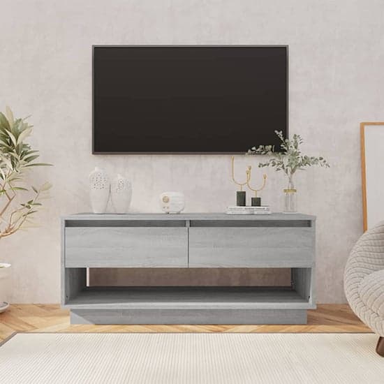 Perdy Wooden TV Stand With 2 Drawers In Grey Sonoma Oak_1