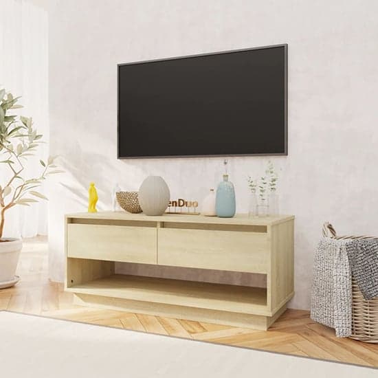 Perdy Wooden TV Stand With 2 Drawers In Sonoma Oak_2