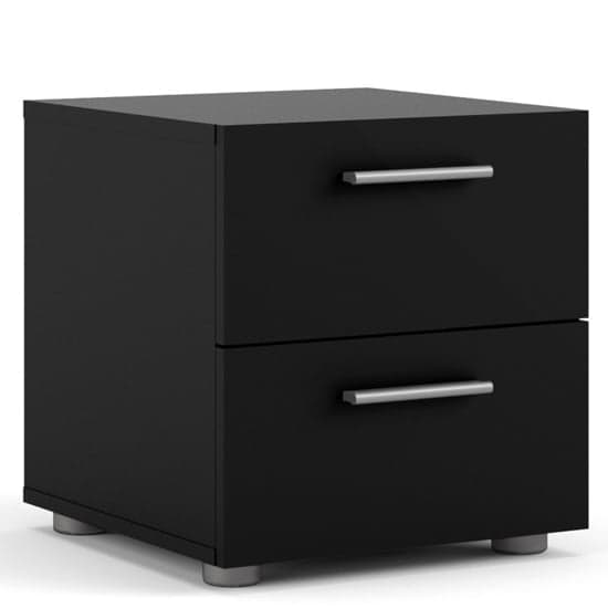 Perkin Wooden Bedside Cabinet With 2 Drawers In Black_2