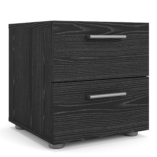 Perkin Wooden Bedside Cabinet With 2 Drawers In Black Woodgrain_2