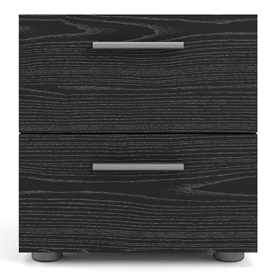 Perkin Wooden Bedside Cabinet With 2 Drawers In Black Woodgrain_4