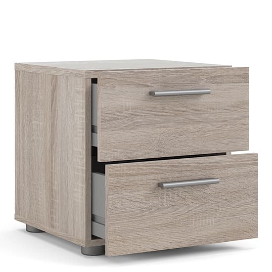 Perkin Wooden Bedside Cabinet With 2 Drawers In Truffle Oak_3