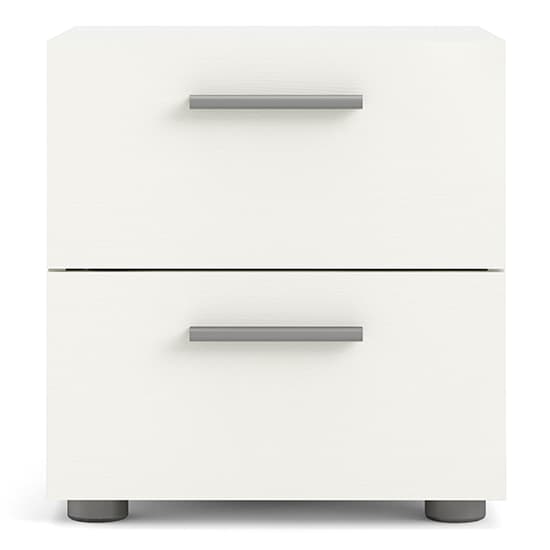 Perkin Wooden Bedside Cabinet With 2 Drawers In White Woodgrain_4