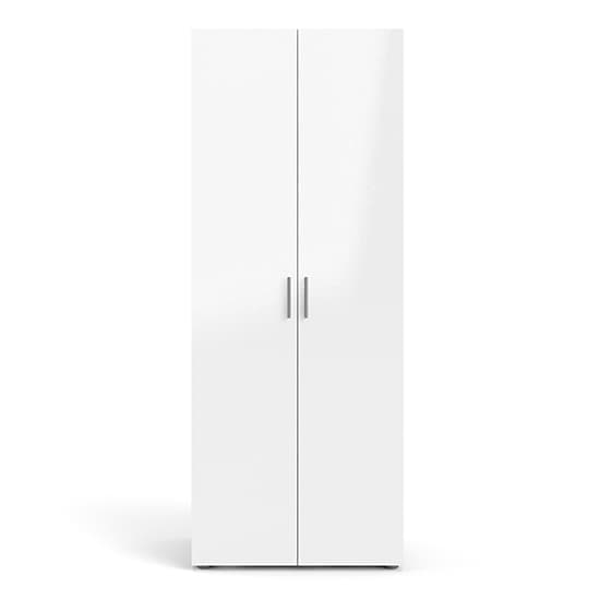 Perkin High Gloss Wardrobe With 2 Doors In Oak And White_3