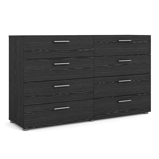 Perkin Wide Wooden Chest Of 8 Drawers In Black Woodgrain_2