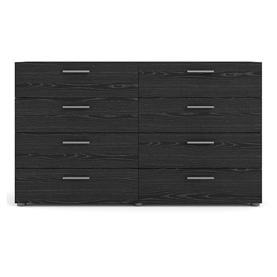 Perkin Wide Wooden Chest Of 8 Drawers In Black Woodgrain_4