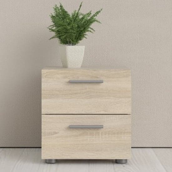 Perkin Wooden Bedside Cabinet With 2 Drawers In Oak_1