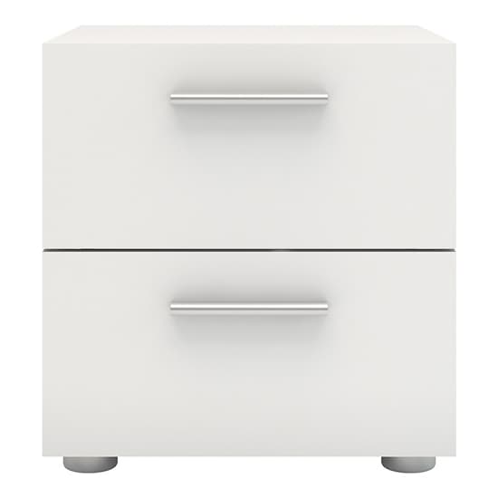 Perkin Wooden Bedside Cabinet In White With 2 Drawers_3
