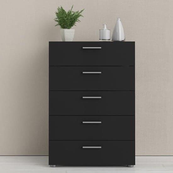 Perkin Wooden Chest Of 5 Drawers In Black_1