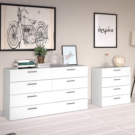 Perkin Wooden Chest Of Drawers In White With 4 Drawers_2