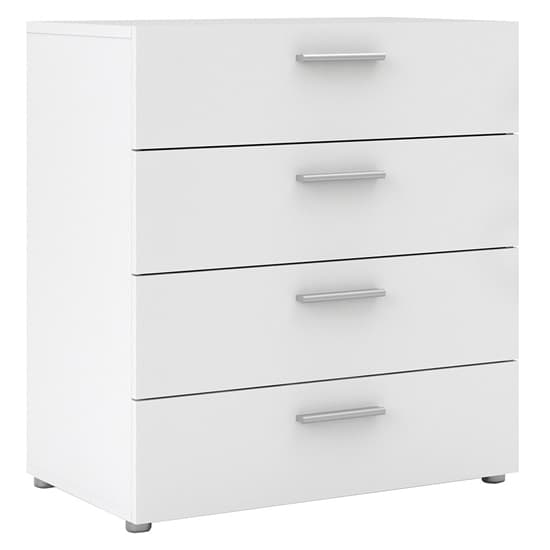 Perkin Wooden Chest Of Drawers In White With 4 Drawers Furniture in