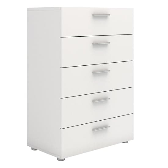 Perkin Wooden Chest Of Drawers In White With 5 Drawers_2