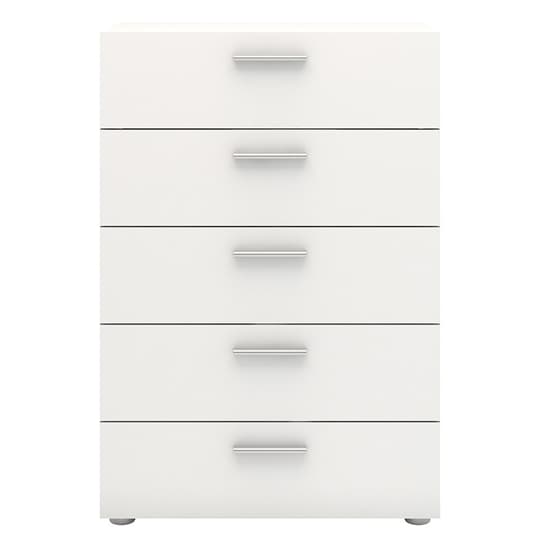 Perkin Wooden Chest Of Drawers In White With 5 Drawers_3