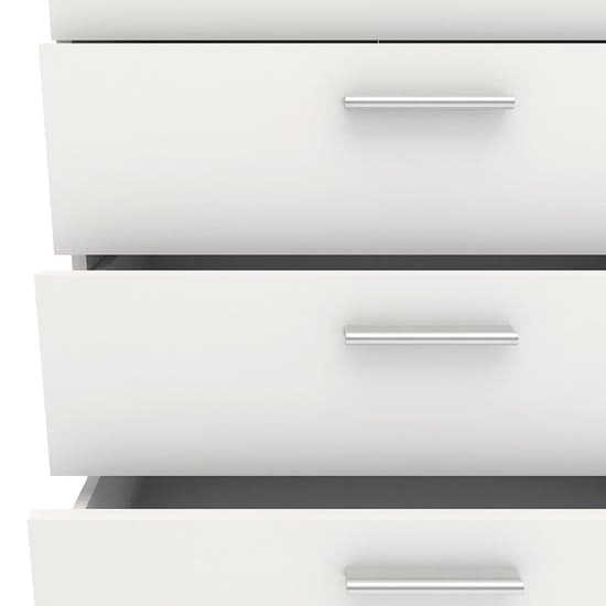 Perkin Wooden Chest Of Drawers In White With 5 Drawers_4