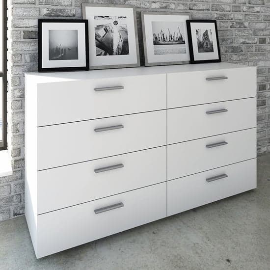 Perkin Wooden Chest Of Drawers In White With 8 Drawers_2