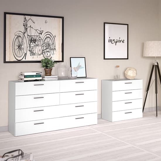 Perkin Wooden Chest Of Drawers In White With 8 Drawers_3