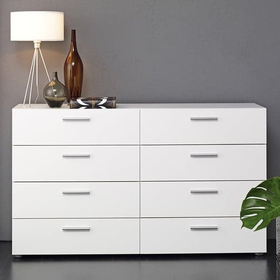 Perkin Wooden Chest Of Drawers In White With 8 Drawers_1