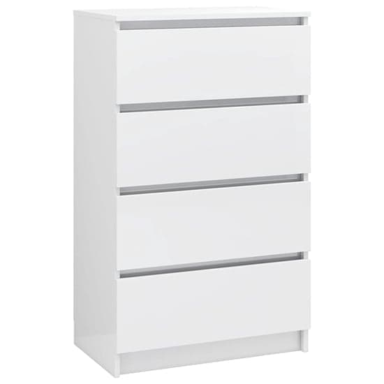 Perris High Gloss Chest Of 4 Drawers In White_2