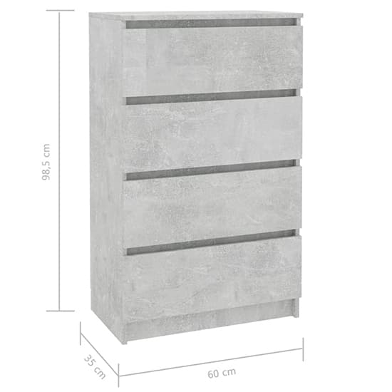 Perris Wooden Chest Of 4 Drawers In Concrete Effect_4