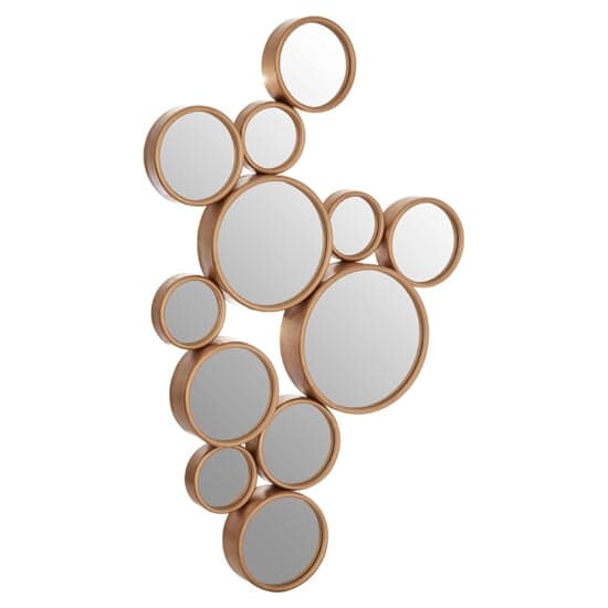 Persacone Large Multi Bubble Design Wall Mirror In Gold Frame_1