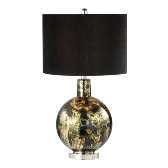 Pesaro Black Velvet Shade Table Lamp With Abstract Glass Base_3