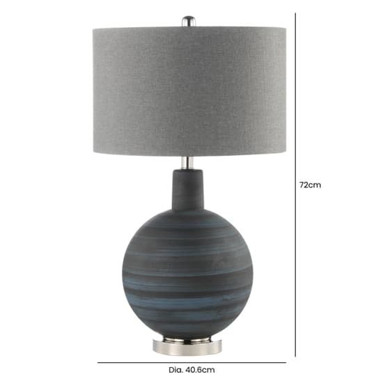 Pesaro Grey Linen Shade Table Lamp With Stripe Glass Base_2