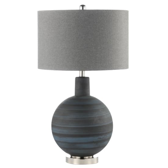 Pesaro Grey Linen Shade Table Lamp With Stripe Glass Base_1