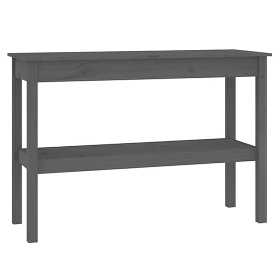 Petey Pinewood Console Table With Undershelf In Grey_2
