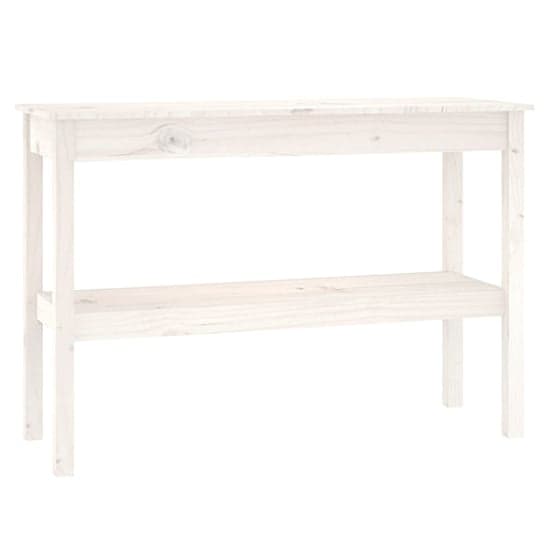 Petey Pinewood Console Table With Undershelf In White_2