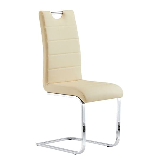 Petra Cream Faux Leather Dining Chairs In Pair_2