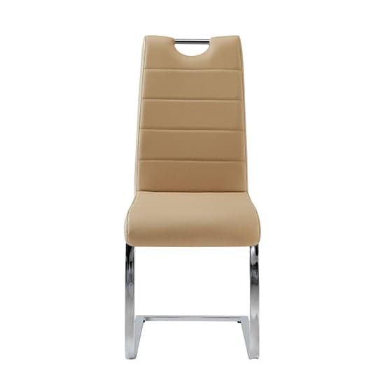 Petra Faux Leather Dining Chair In Taupe_2