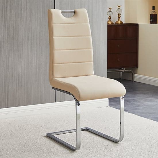Petra Faux Leather Dining Chair In Taupe_1