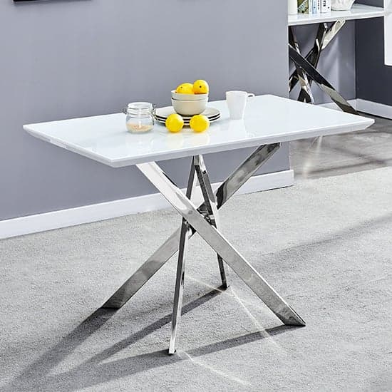Petra Small White Glass Dining Table 4 Petra Grey White Chairs_2