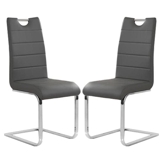 Petra Grey Faux Leather Dining Chairs In Pair_1
