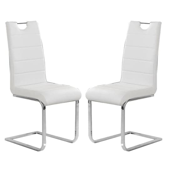 Petra White Faux Leather Dining Chairs In Pair_1