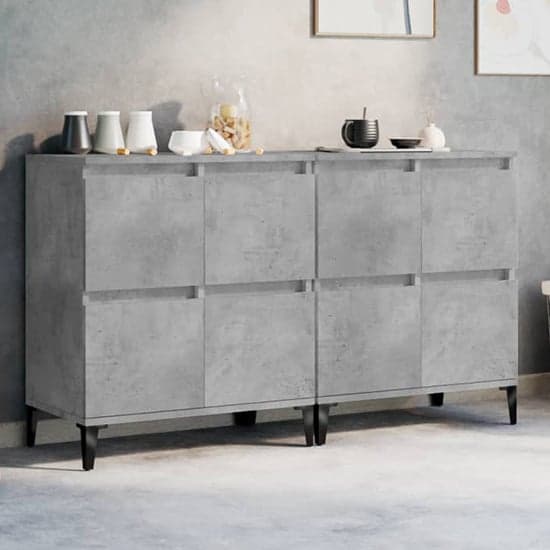Peyton Wooden Sideboard With 8 Doors In Concrete Effect_1