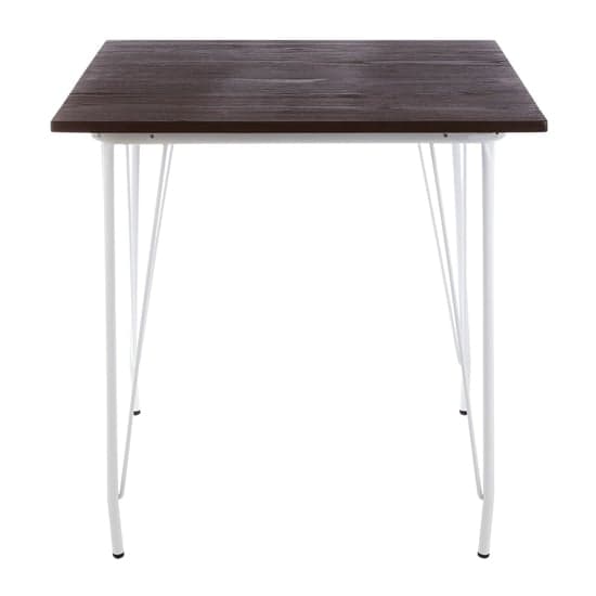 Pherkad Square Wooden Dining Table With White Metal Legs_2