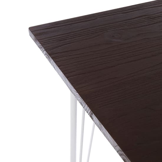 Pherkad Square Wooden Dining Table With White Metal Legs Furniture in