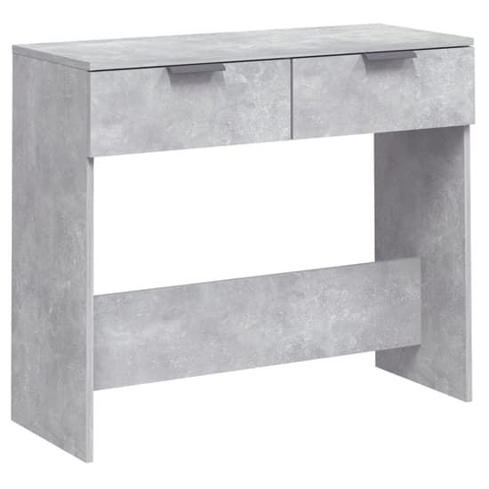 Phila Wooden Console Table With 2 Drawers In Concrete Effect_3