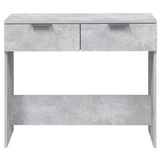 Phila Wooden Console Table With 2 Drawers In Concrete Effect_4