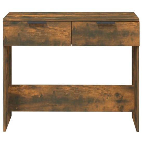 Phila Wooden Console Table With 2 Drawers In Smoked Oak_4