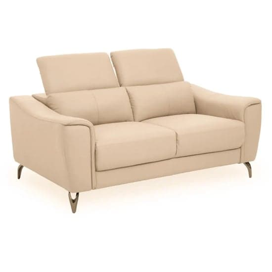Phoenixville Faux Leather 2 Seater Sofa In Cream_1