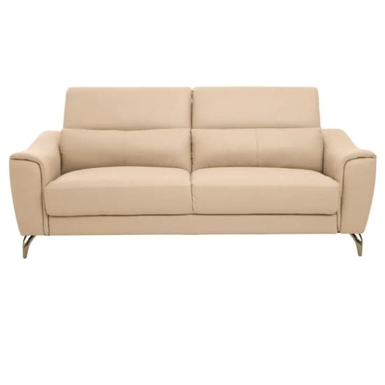 Phoenixville Faux Leather 3 Seater Sofa In Cream_3