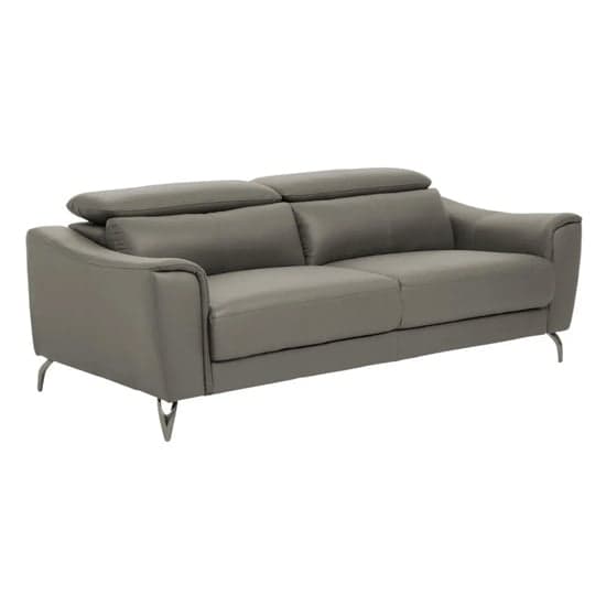 Phoenixville Faux Leather 3 Seater Sofa In Grey_2