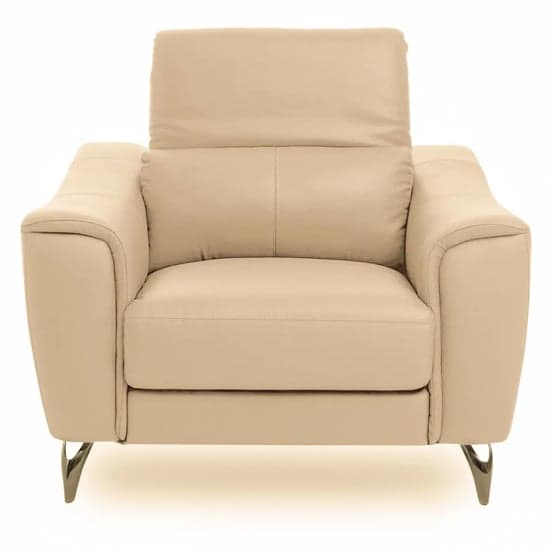 Phoenixville Faux Leather Armchair In Cream_2
