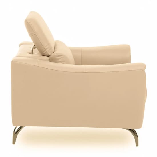 Phoenixville Faux Leather Armchair In Cream_3