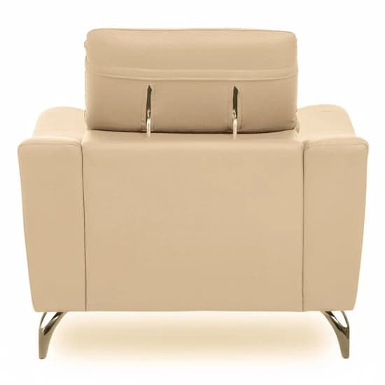 Phoenixville Faux Leather Armchair In Cream_4