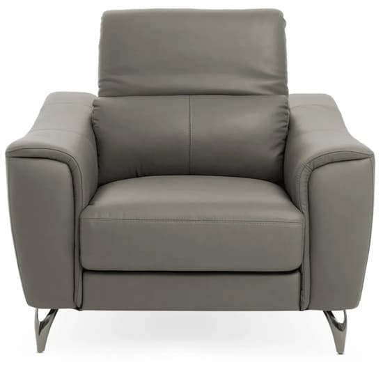 Phoenixville Faux Leather Armchair In Grey_2