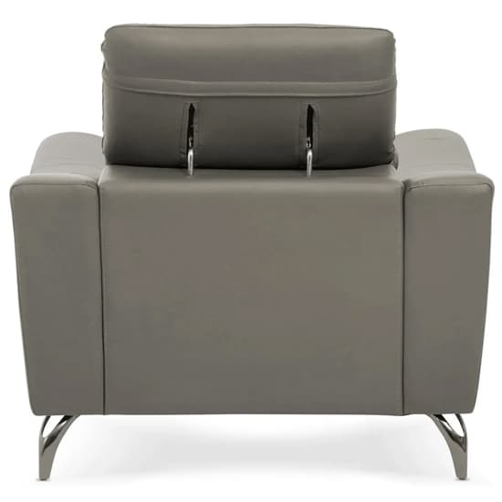 Phoenixville Faux Leather Armchair In Grey_4